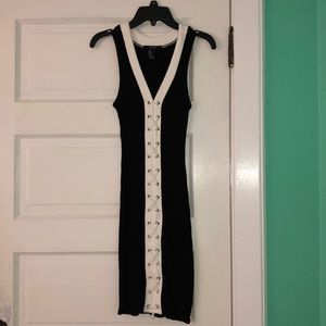Never Worn: Black and White tie Dress